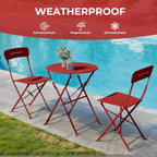 Set 3 Pieces Garden Furniture Folding 2 Chairs