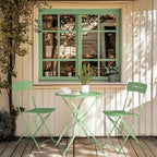 Set 3 Pieces Garden Furniture Folding 2 Chairs