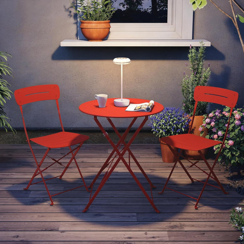 Set 3 Pieces Garden Furniture Folding 2 Chairs