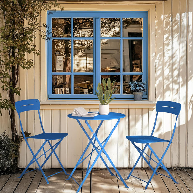 Set 3 Pieces Garden Furniture Folding 2 Chairs