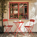 Set 3 Pieces Garden Furniture Folding 2 Chairs