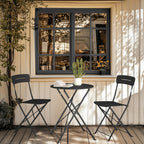 Set 3 Pieces Garden Furniture Folding 2 Chairs