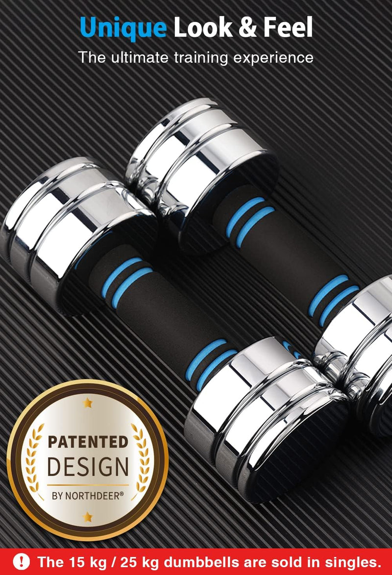 Set Adjustable Ultracompact Chrome Weights Home