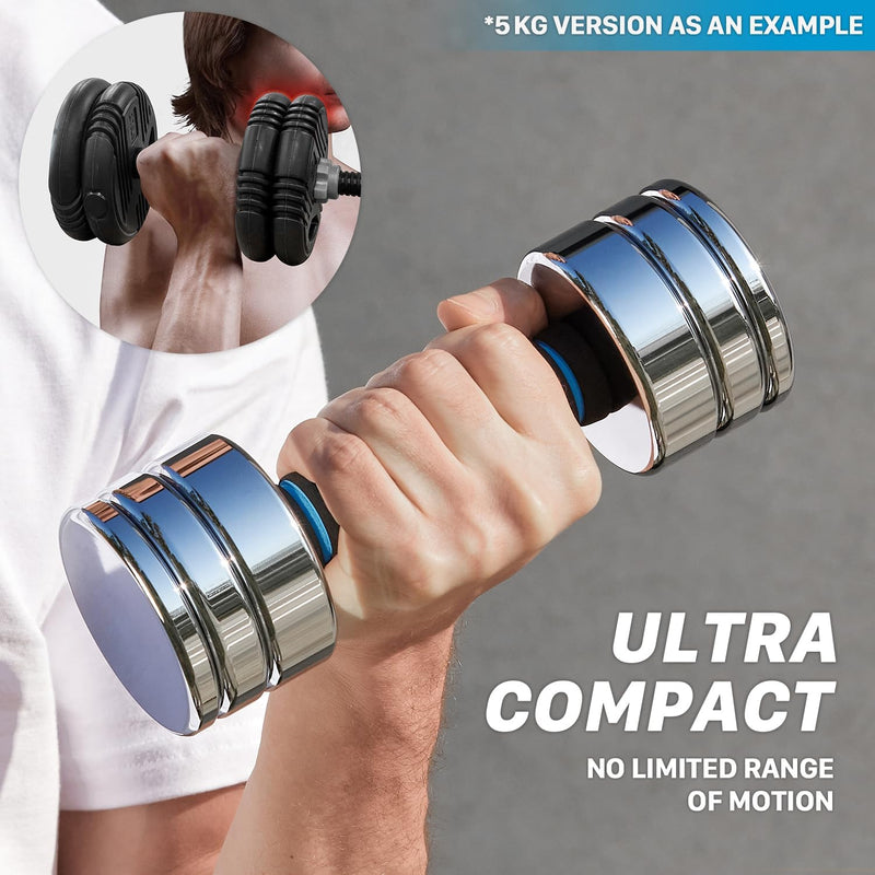 Set Adjustable Ultracompact Chrome Weights Home