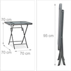 Set of Garden Chairs and Table Metal Synthetics