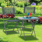 Set of Garden Chairs and Table Metal Synthetics