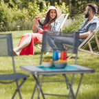 Set of Garden Chairs and Table Metal Synthetics