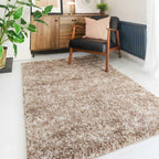 Shaggy Plain Blush Rug Fluffy Lounge Living Room