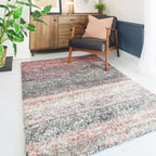 Shaggy Plain Blush Rug Fluffy Lounge Living Room