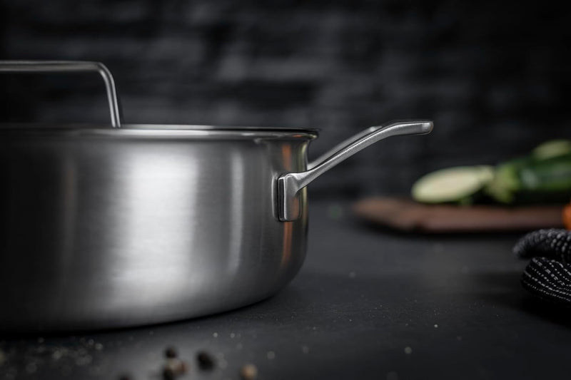 Shallow Casserole Pot 4.5L 5-Ply Stainless Steel
