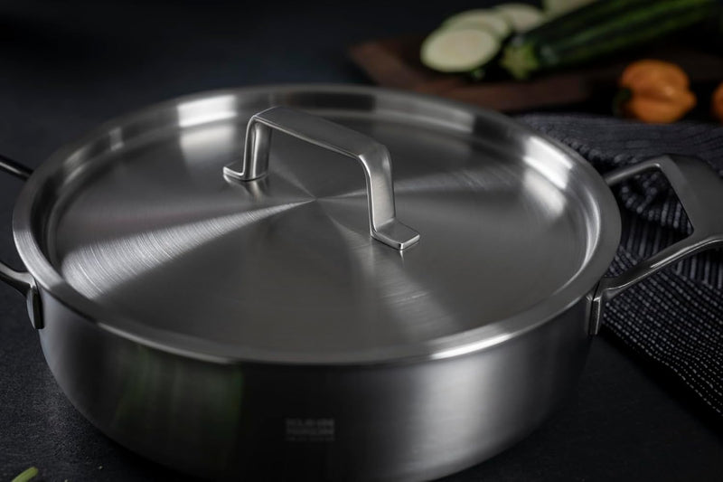 Shallow Casserole Pot 4.5L 5-Ply Stainless Steel