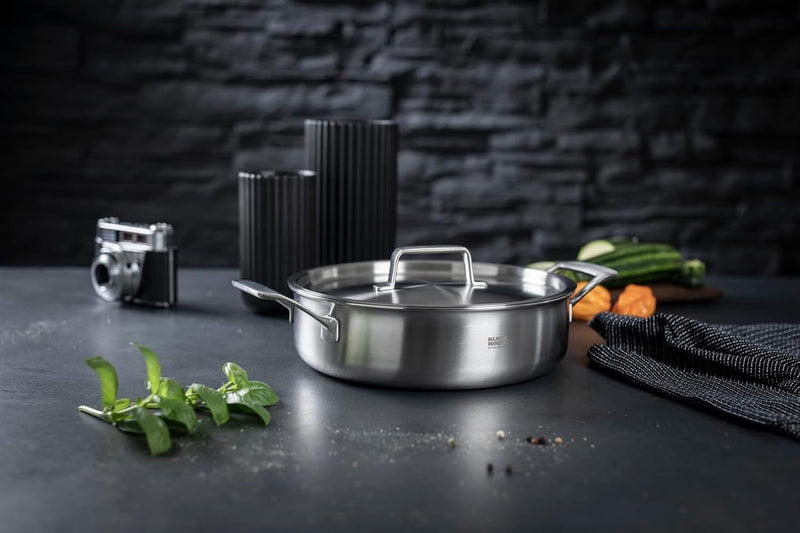Shallow Casserole Pot 4.5L 5-Ply Stainless Steel