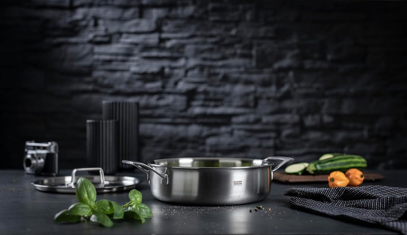 Shallow Casserole Pot 4.5L 5-Ply Stainless Steel