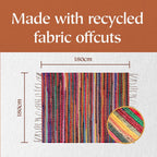 Shanti Coloured Rug Hand Woven Eco-Friendly: 100% Recycled