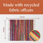 Shanti Coloured Rug Hand Woven Eco-Friendly: 100% Recycled