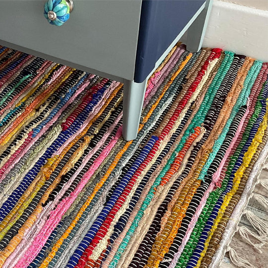 Shanti Multi Coloured Rug Hand Woven Eco-Friendly: 100
