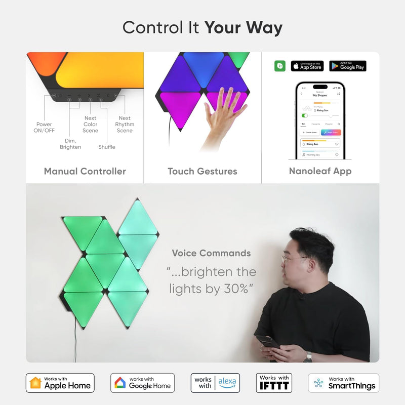 Shapes Ultra Triangle Starter Kit 9 Smart LED
