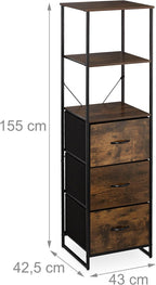 Shelf 3 Drawers Shelves Vintage Look Industrial Design