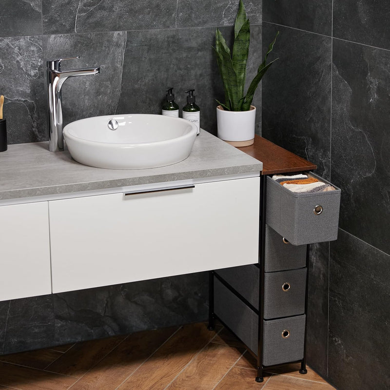 Shelf 4 Fabric Drawers Industrial Design Bathroom Kitchen