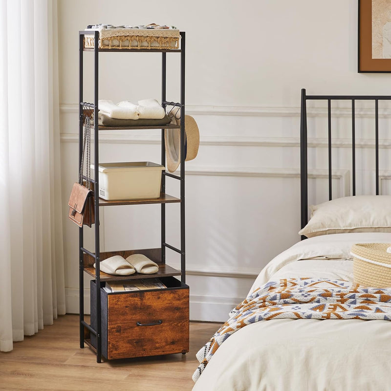 Bookshelf 5 Tier Bookshelves with 2 Fabric Cloth