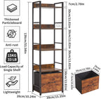 Bookshelf 5 Tier Bookshelves with 2 Fabric Cloth