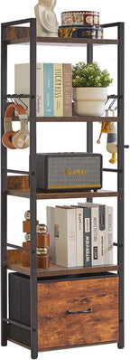 Bookshelf 5 Tier Bookshelves with 2 Fabric Cloth