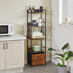 Bookshelf 5 Tier Bookshelves with 2 Fabric Cloth