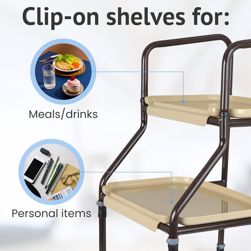 Shelf Mobility Trolley Walking Zimmer Frame with Tray
