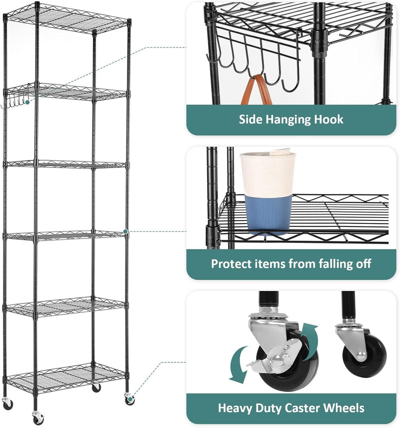 6-Tier Wire Shelving Unit