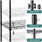 Shelf Unit 6-Tier Wire Shelving Metal Free Standing
