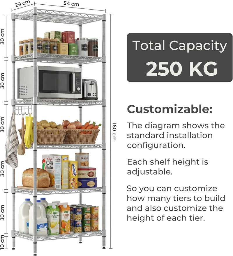 6-Tier Wire Shelving Unit