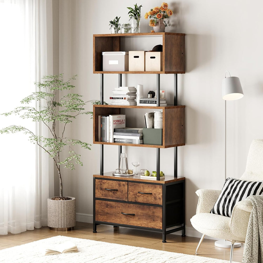 Shelves Book Shelf with 5 Bookcase 3 Fabric