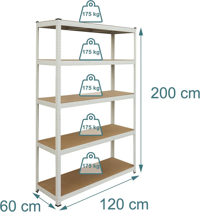 Shelving Unit 5 Shelves 875KG