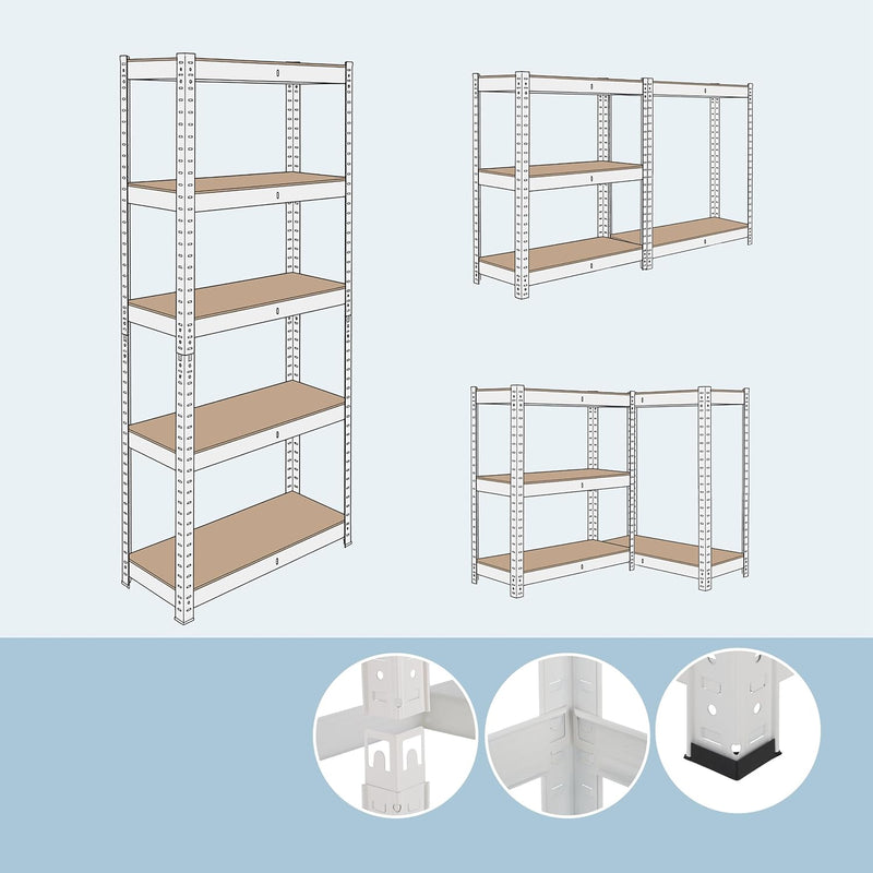 Shelving Unit 5 Shelves Boltless Garage