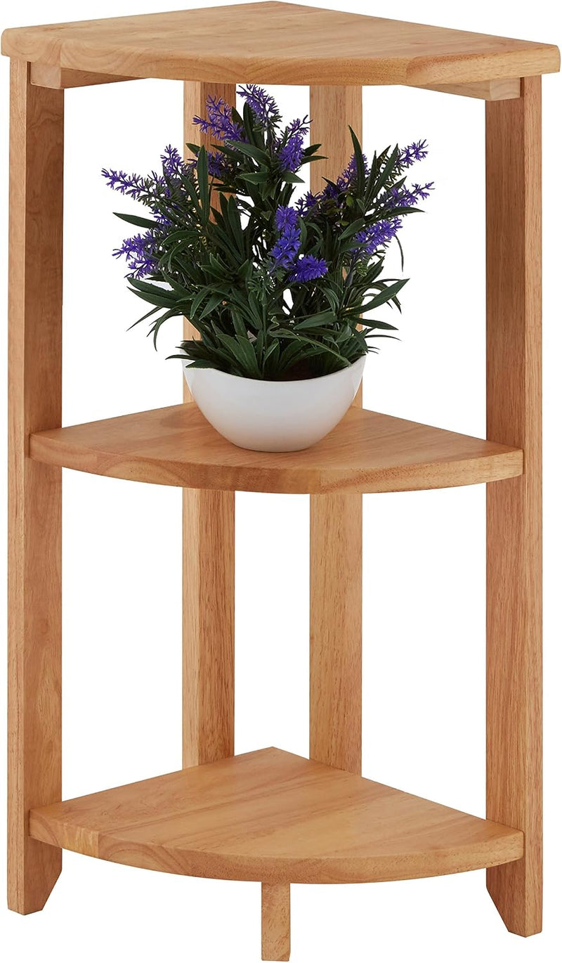 Shelving Unit Wooden Corner Shelf Bathroom Plant Stand