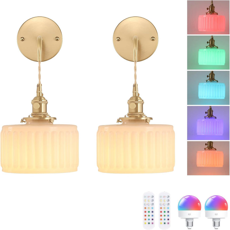 Battery Operated Wall Light Rechargeable Lamp (Set of 2)