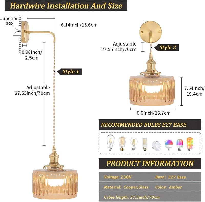 Battery Operated Wall Light Rechargeable Lamp (Set of 2)