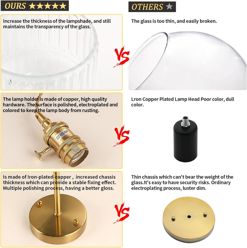 Battery Operated Wall Light Rechargeable Lamp (Set of 2)