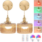 Shenmoyl Battery Operated Wall Light Rechargeable Lamp (Set of 2)