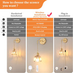 Shenmoyl Battery Operated Wall Light Rechargeable Lamp (Set of 2)