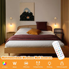 Shenmoyl Battery Operated Wall Light Rechargeable Lamp (Set of 2)