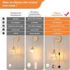 Shenmoyl Battery Operated Wall Light Rechargeable Lamp (Set of 2)