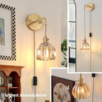 Shenmoyl Battery Operated Wall Light Rechargeable Lamp (Set of 2)