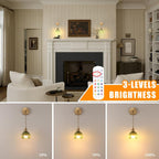 Shenmoyl Battery Operated Wall Light Rechargeable Lamp (Set of 2)
