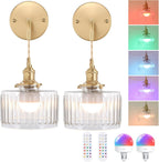 Shenmoyl Battery Operated Wall Light Rechargeable Lamp (Set of 2)