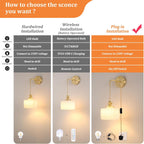 Shenmoyl Battery Operated Wall Light Rechargeable Lamp (Set of 2)