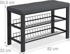 Shoe Bench 2 Levels Shoeshelf with Seat Upholstered