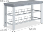 Shoe Bench 2 Levels Shoeshelf with Seat Upholstered