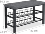 Shoe Bench 2 Levels Shoeshelf with Seat Upholstered