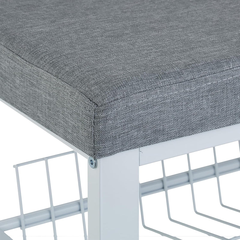 Shoe Bench 2 Levels Shoeshelf with Seat Upholstered